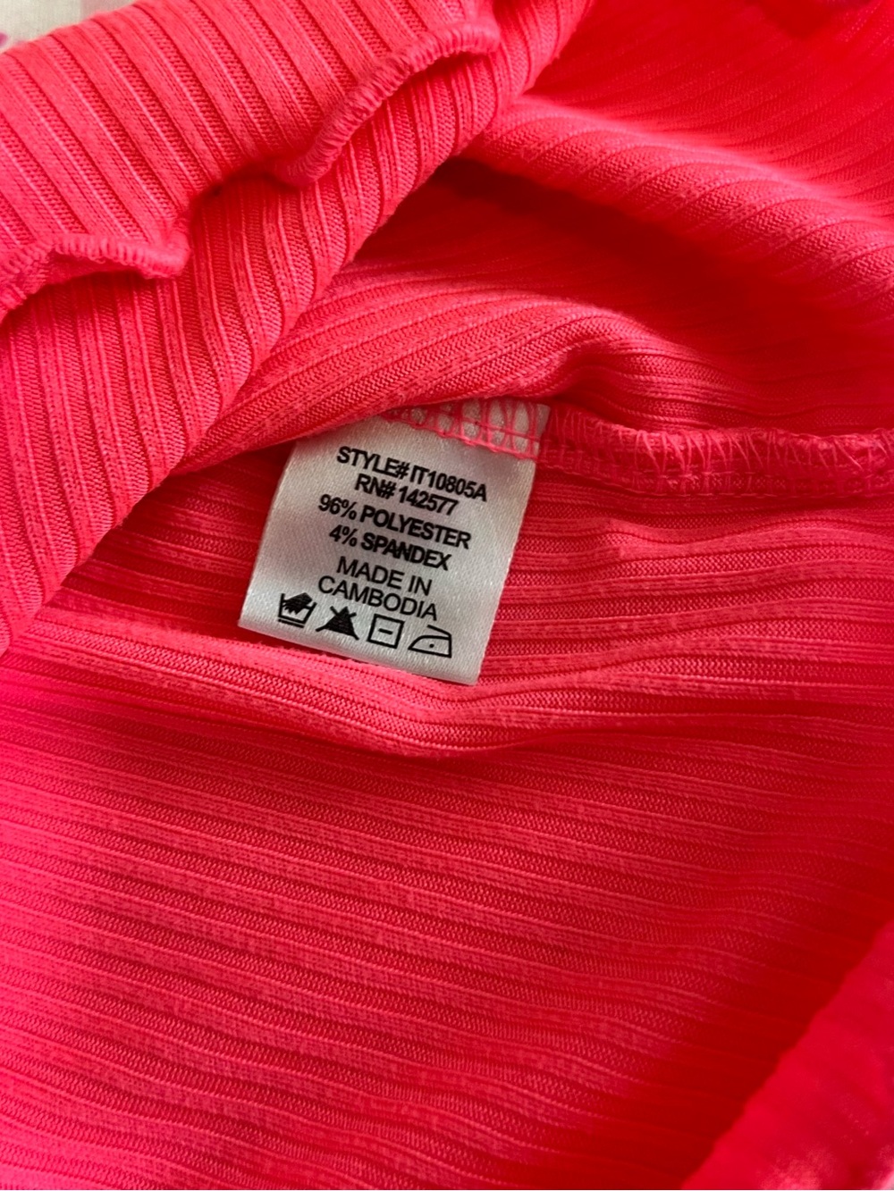 Iris Basic Hot Pink Ribbed Ruffle Trim Camisole - Picture 5 of 6